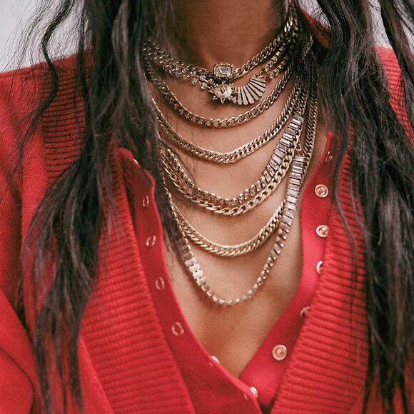 Free People Jewelry - FREE PEOPLE The Pistols Stacked Chain Choker NWT